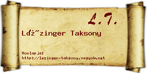 Lézinger Taksony névjegykártya